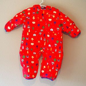 12 Months Columbia Snowsuit Woodland Theme